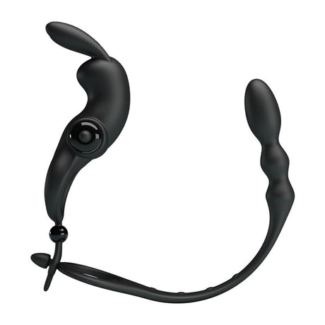 PRETTYLOVE Vibrating Ring с подвижна анална верига – тройна стимулация и комфорт