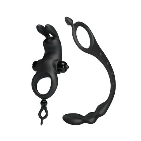 PRETTYLOVE Vibrating Ring с подвижна анална верига – тройна стимулация и комфорт