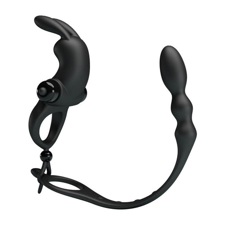 PRETTYLOVE Vibrating Ring с подвижна анална верига – тройна стимулация и комфорт