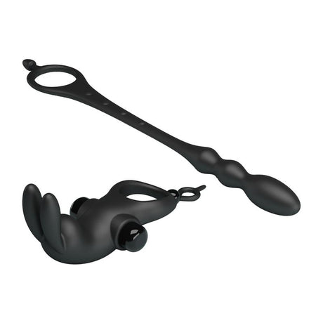 PRETTYLOVE Vibrating Ring с подвижна анална верига – тройна стимулация и комфорт