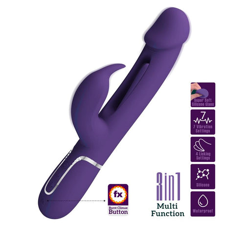 PRETTYLOVE Vibrator with Licking Kampas – водоустойчив стимулатор с два мотора