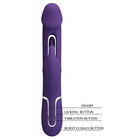 PRETTYLOVE Vibrator with Licking Kampas – водоустойчив стимулатор с два мотора