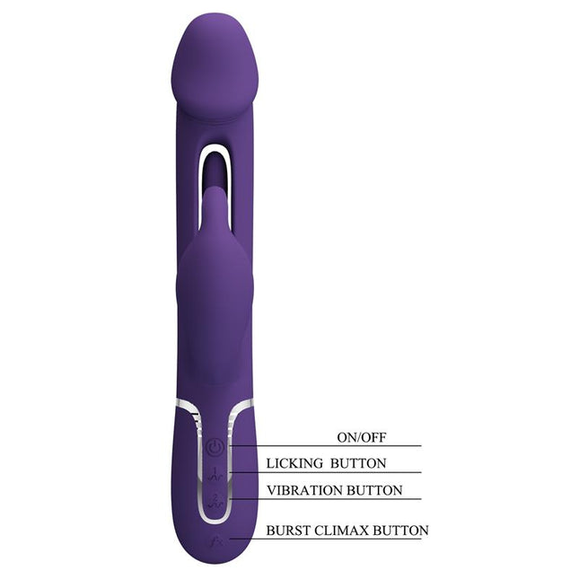 PRETTYLOVE Vibrator with Licking Kampas – водоустойчив стимулатор с два мотора