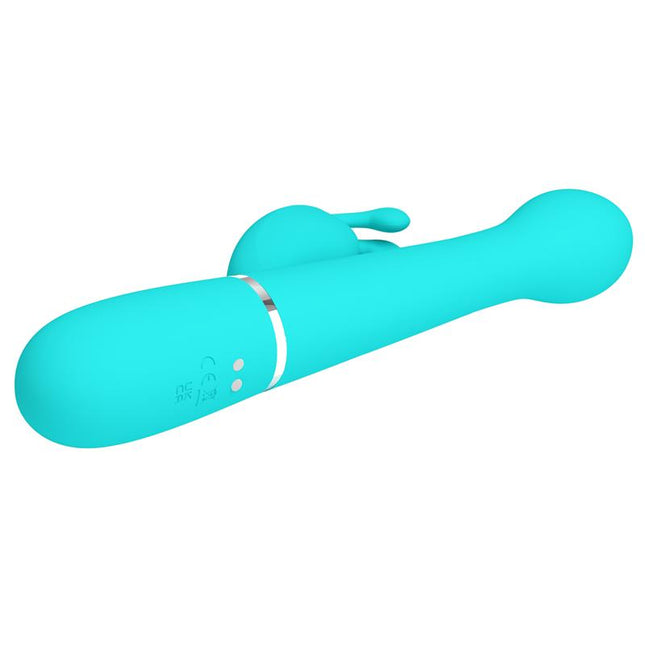 PRETTYLOVE Vive Dejon Blue – вибратор с въртящи се топчета и тласъци