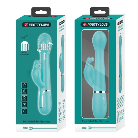 PRETTYLOVE Vive Dejon Blue – вибратор с въртящи се топчета и тласъци