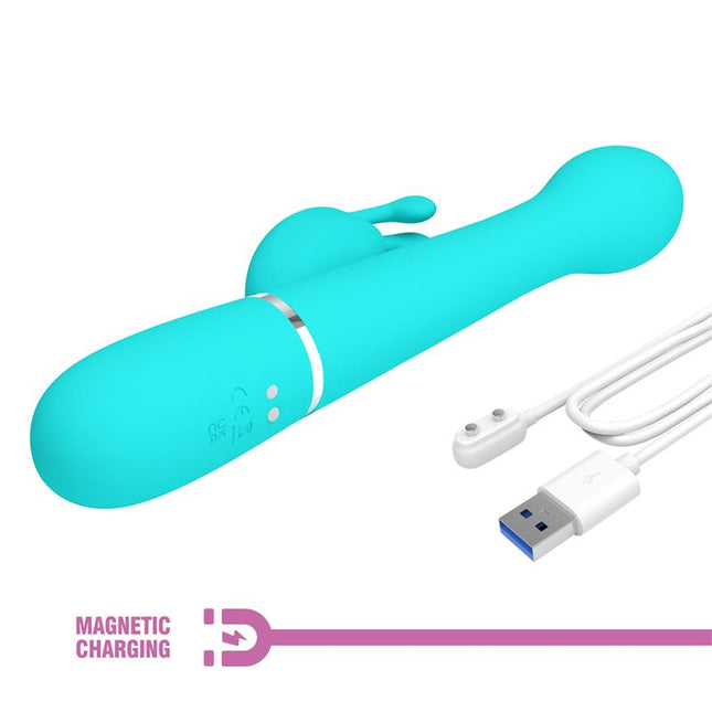PRETTYLOVE Vive Dejon Blue – вибратор с въртящи се топчета и тласъци
