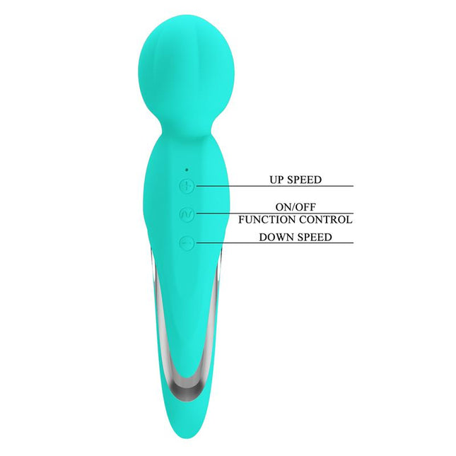 PRETTYLOVE Walter Wand Massager Aqua – мощен вибратор с USB зарядно