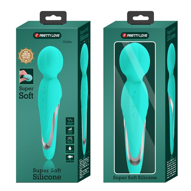 PRETTYLOVE Walter Wand Massager Aqua – мощен вибратор с USB зарядно