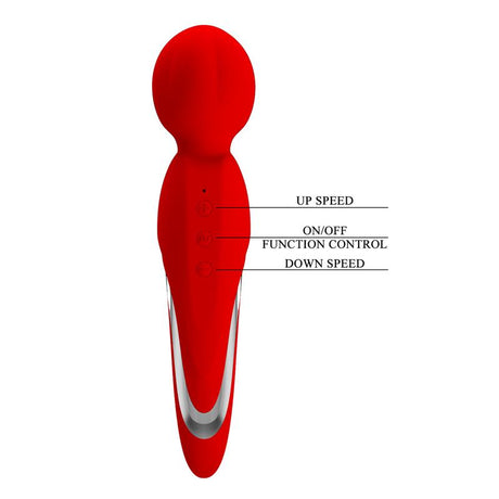 PRETTYLOVE Walter Wand Red – мощен вибратор с 5 скорости и 7 режима
