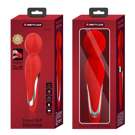 PRETTYLOVE Walter Wand Red – мощен вибратор с 5 скорости и 7 режима