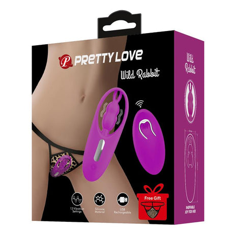 PRETTYLOVE Wild Rabbit – дистанционен стимулатор за бельо с 12 вибрации