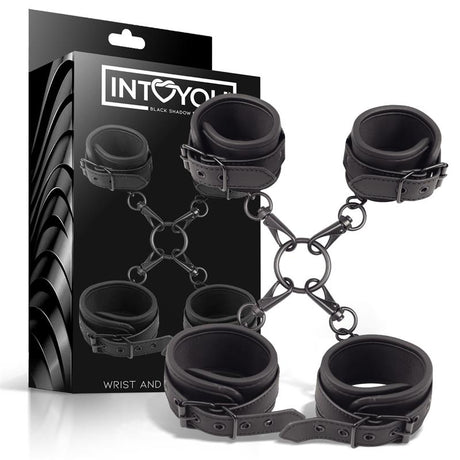 Комплект BDSM белезници за китки и глезени – Intoyou Black Shadow