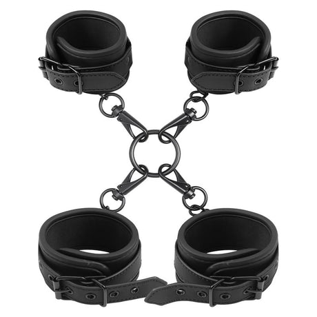 Комплект BDSM белезници за китки и глезени – Intoyou Black Shadow