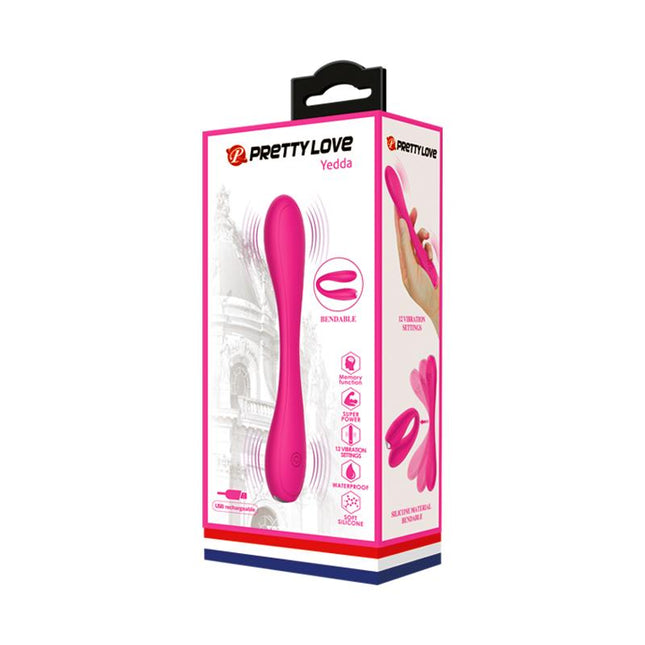 PRETTYLOVE Yedda – гъвкав вибратор с 12 режима и USB зареждане