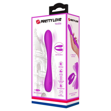 PRETTYLOVE Yedda – гъвкав USB вибратор от силикон, лилав